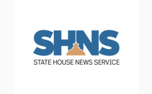 State House News Service logo. Blue letters with drawing of the State House's gold dome.